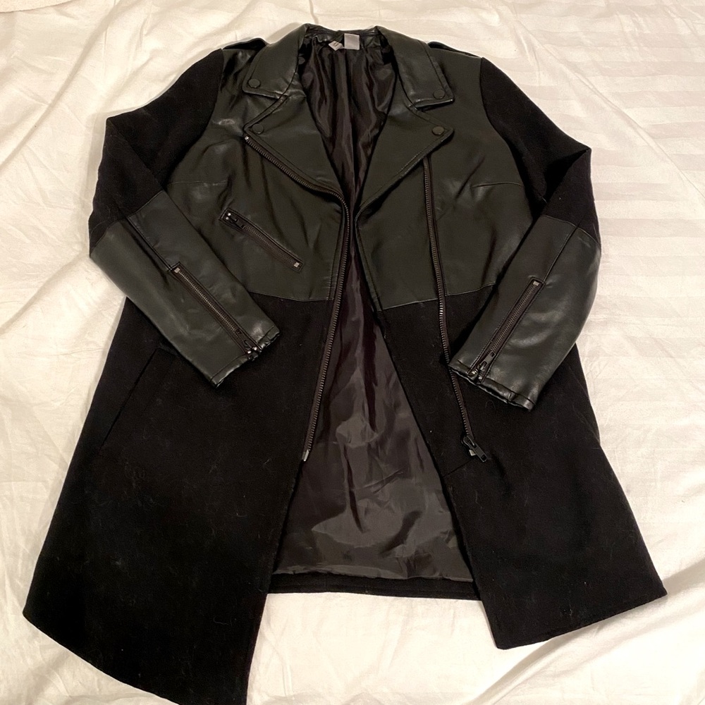 Jacket with leather details